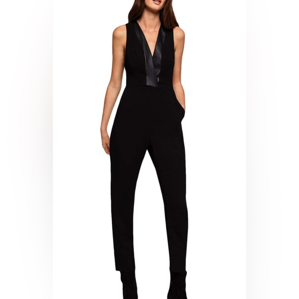 BCBG Tuxedo Woven Jumpsuit - NWT size 0 - Black